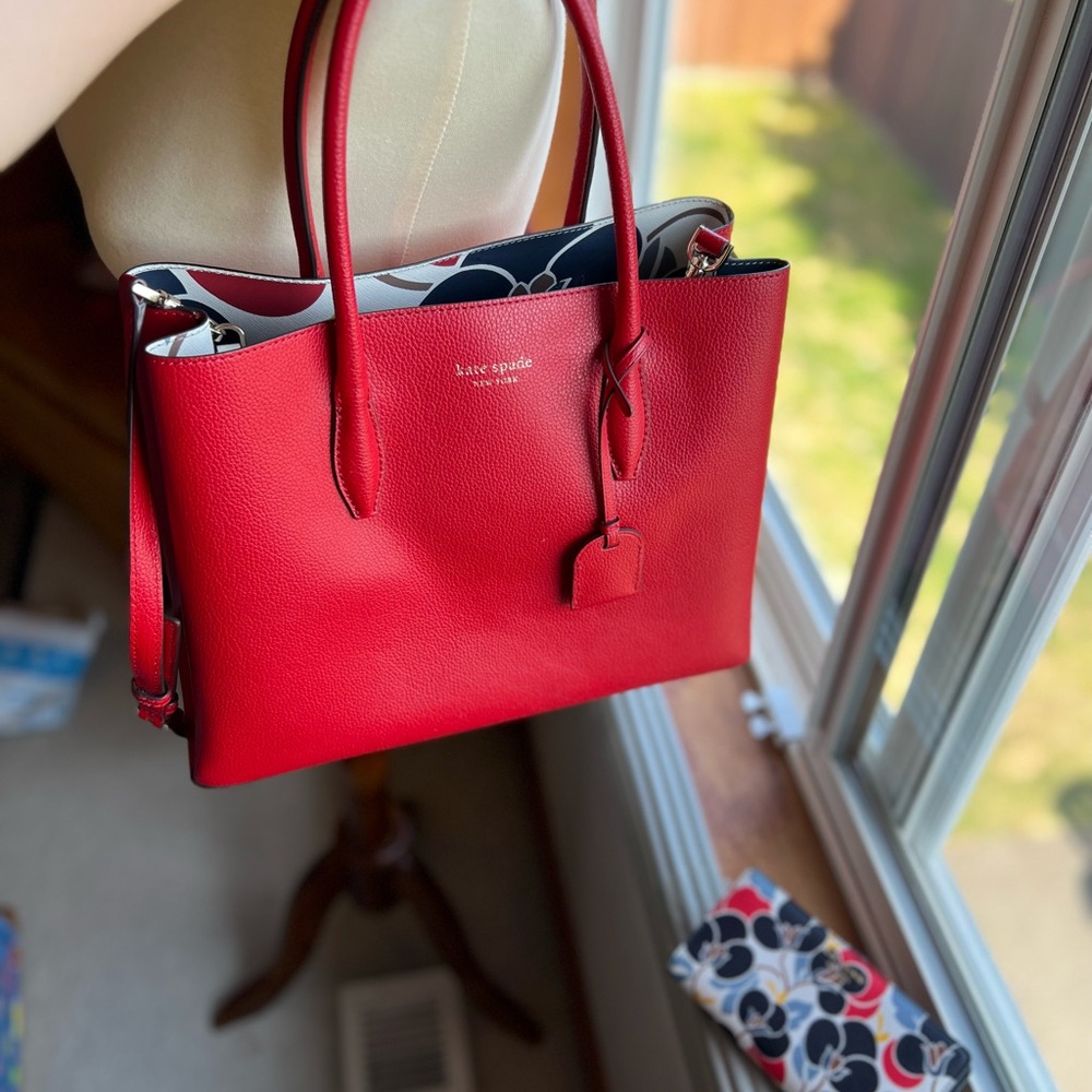 Kate Spade Red And Floral Bag & Wallet